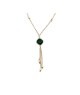 collana in argento dorato con pietra verde mod. itaargcl1925 [685d84eb]