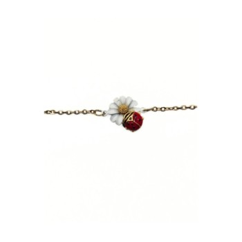 bracciale in acciaio con margherita e coccinella in acciaio mod. brd00486m [343b1d1f]