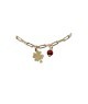 bracciale in argento con quadrifoglio e pallina rossa mod. itaargbr1013 [3b6b6a7b]