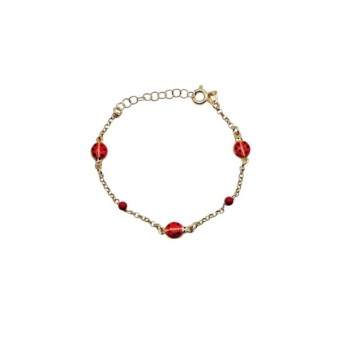 bracciale in argento dorato con 3 coccinelle mod. itaargbr1020a [972e74ec]