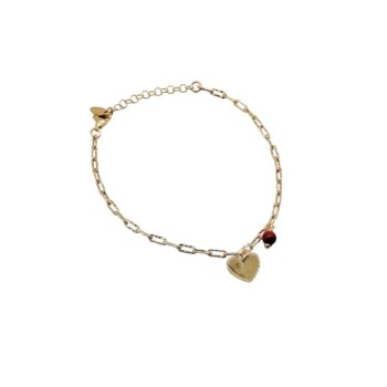 bracciale in argento con cuore e pallina rossa mod. itaargbr1074 [e6493ad7]