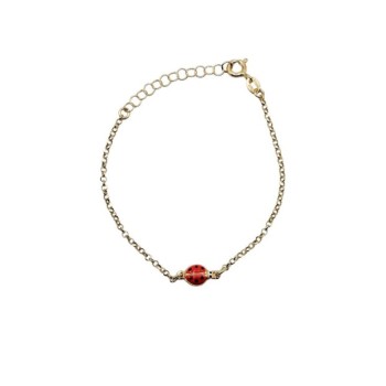 bracciale in argento dorato con coccinella mod. itaargbr680 [b765bb75]