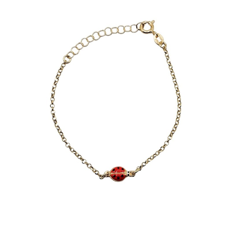 bracciale in argento dorato con coccinella mod. itaargbr680 [b765bb75]