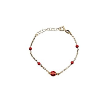 bracciale in argento dorato con coccinella mod. itaargbr702 [7ca9b671]