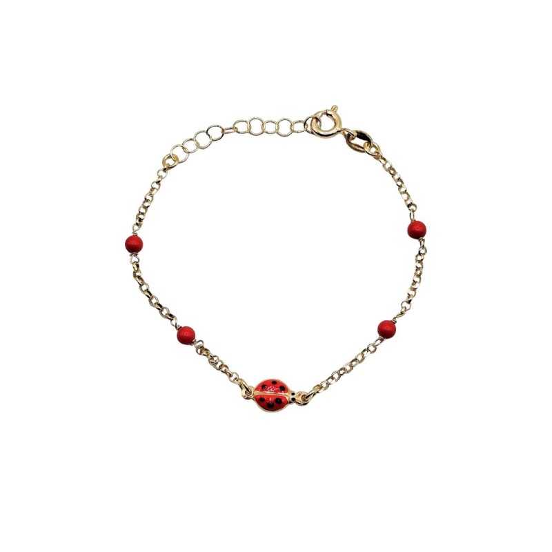 bracciale in argento dorato con coccinella mod. itaargbr702 [7ca9b671]