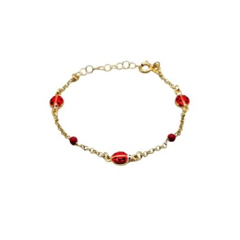 bracciale in argento dorato con 3 coccinelle mod. itaargbr1020a [4b5870ff]