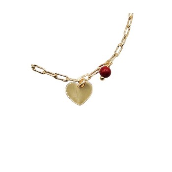 bracciale in argento con cuore e pallina rossa mod. itaargbr1074 [e3197dc9]