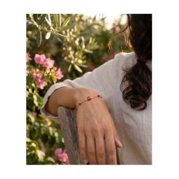 bracciale in argento dorato con coccinella mod. itaargbr702 [a0dfb262]