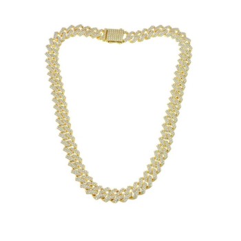 catena cubana in acciaio dorato e zirconi mod. itacat1072 [29085571]