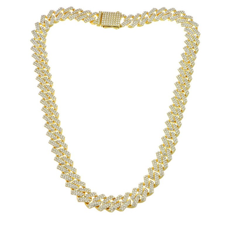 catena cubana in acciaio dorato e zirconi mod. itacat1072 [29085571]