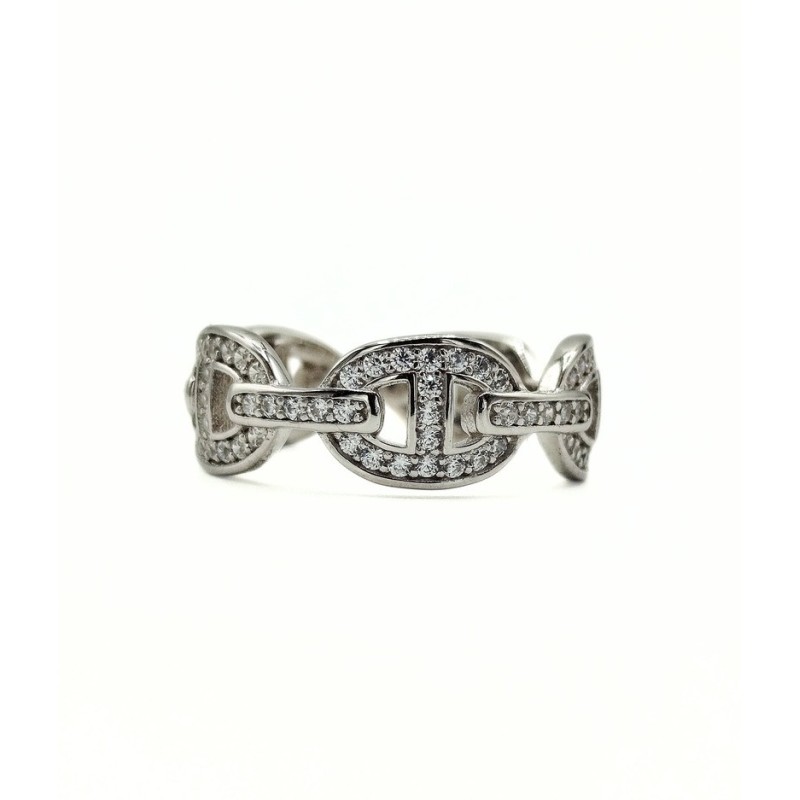 AN. MAGLIA MARINARA IN ARG E ZIRCONI MOD. 65644 [c0cf8ffa]