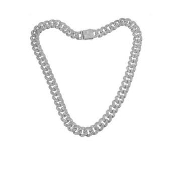 catena cubana in acciaio e zirconi mod. itacat1085 [956a2e12]