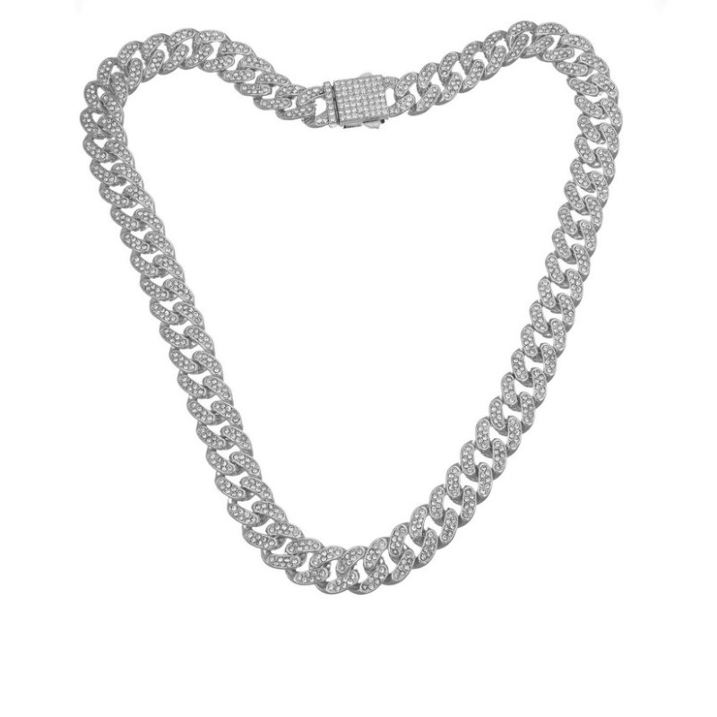 catena cubana in acciaio e zirconi mod. itacat1085 [956a2e12]