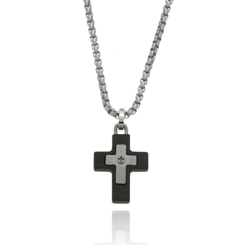 collana in acciaio con croce mod. itapend2376 [40beac1a]