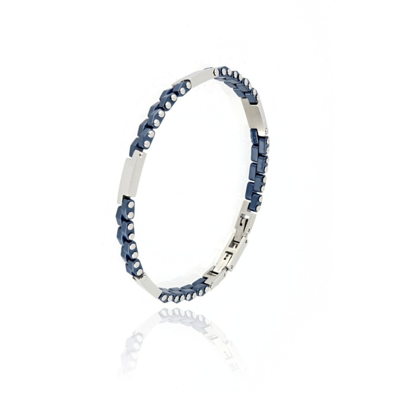 bracciale in acciaio e ceramica blu mod. itabr1944 [820dbaf6]