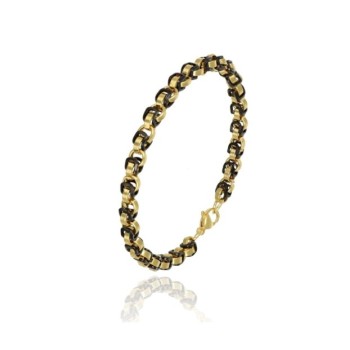 bracciale maglia nero/oro in acciaio mod. itabr5072 [fb2b043f]