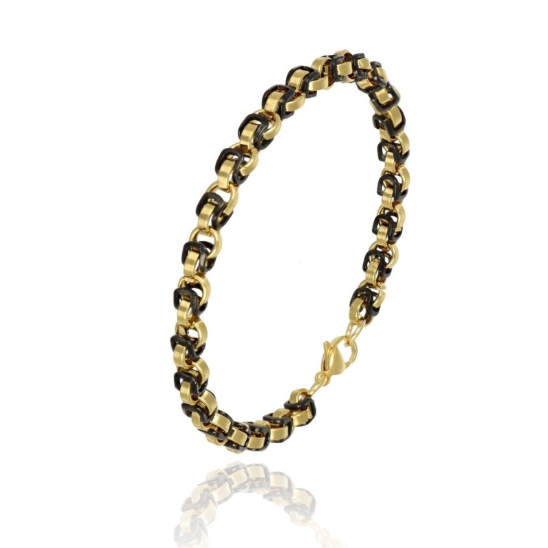 bracciale maglia nero/oro in acciaio mod. itabr5072 [fb2b043f]