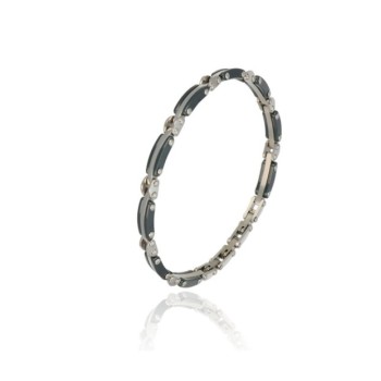 bracciale in acciaio e ceramica acciaio/nero mod. itabr6624 [7557b2b1]