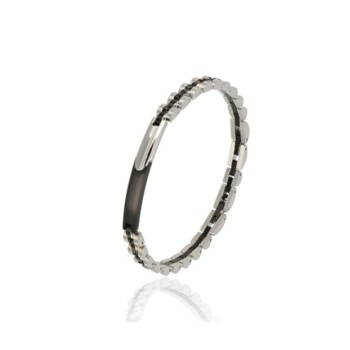 bracciale in acciaio con targa acciaio/nero mod. itabr6646 [7fb75879]