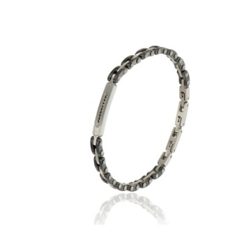 bracciale in acciaio con piastra e zirconi neri mod. itabr6972 [525d88ef]