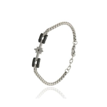 bracciale in acciaio maglia corda con rosa dei venti mod. itabr7187 [d8577136]