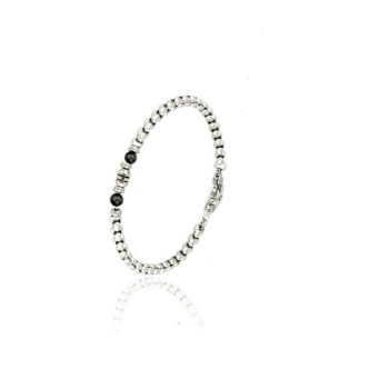 bracciale in acciaio maglia corda con sfere nere mod. itabr5223 [cca42f9f]