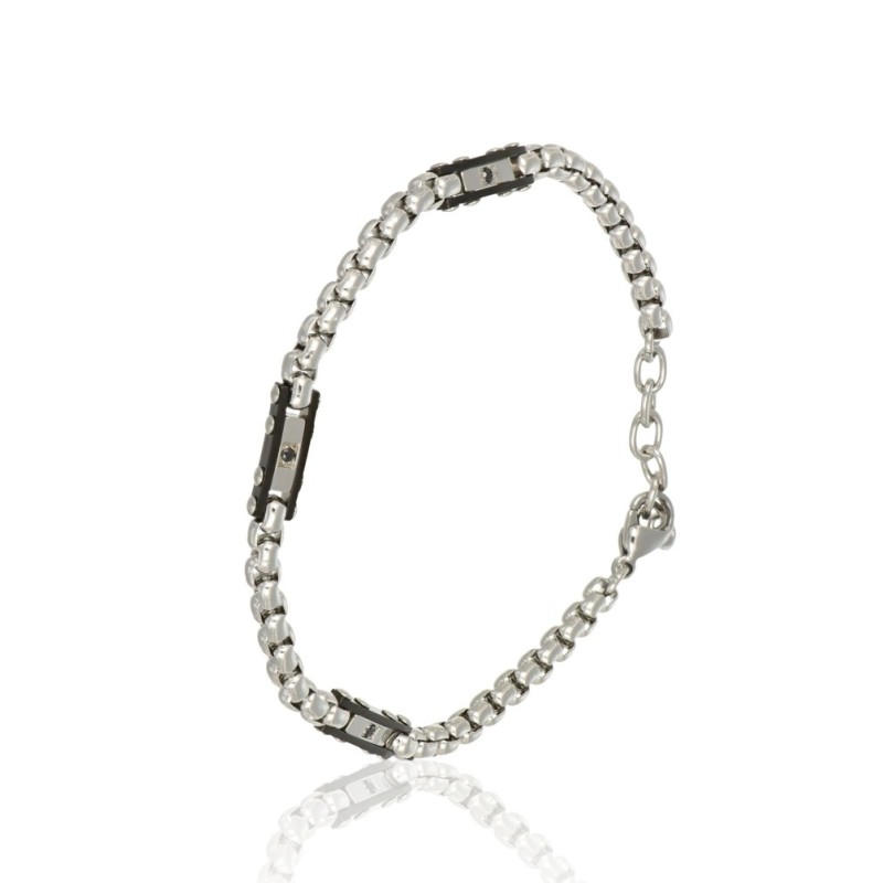 bracciale in acciaio con piastre bicolor mod. itabr7178 [6232e314]