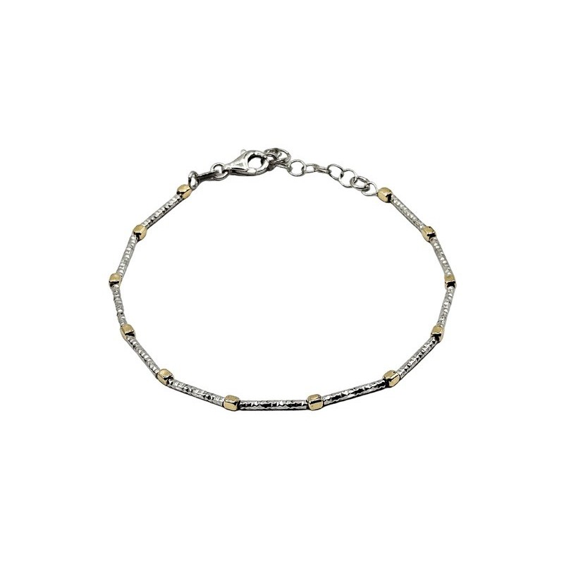 bracciale in argento con elementi dorati mod. itaargbr1035 [8b1b97f2]