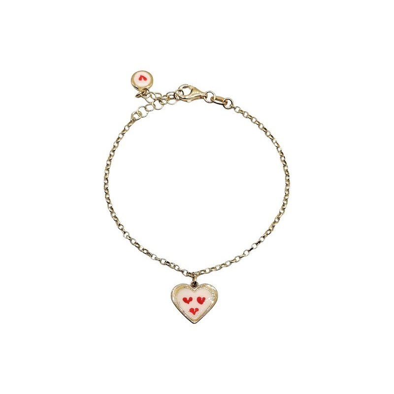 bracciale in argento dorato con cuore mod. itaargbr1190 [a4e6293b]