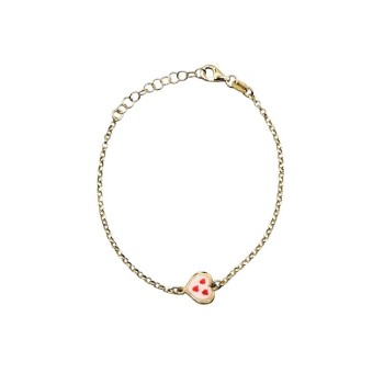 bracciale in argento dorato con cuore piccolo smaltato mod. itaargbr829 [3b624446]