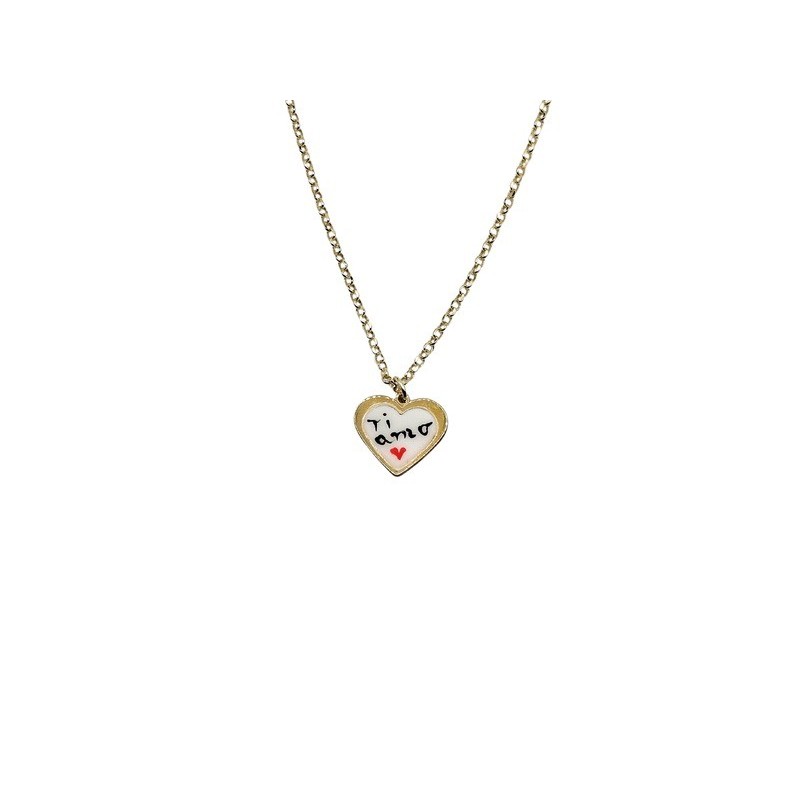 collana in argento dorato con cuore scritta  ti amo  mod. itaargcl1807 [4ac6da0d]