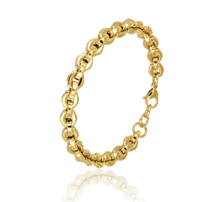bracciale in acciaio maglia a catena dorata mod. itabr001052 [e44e6a30]