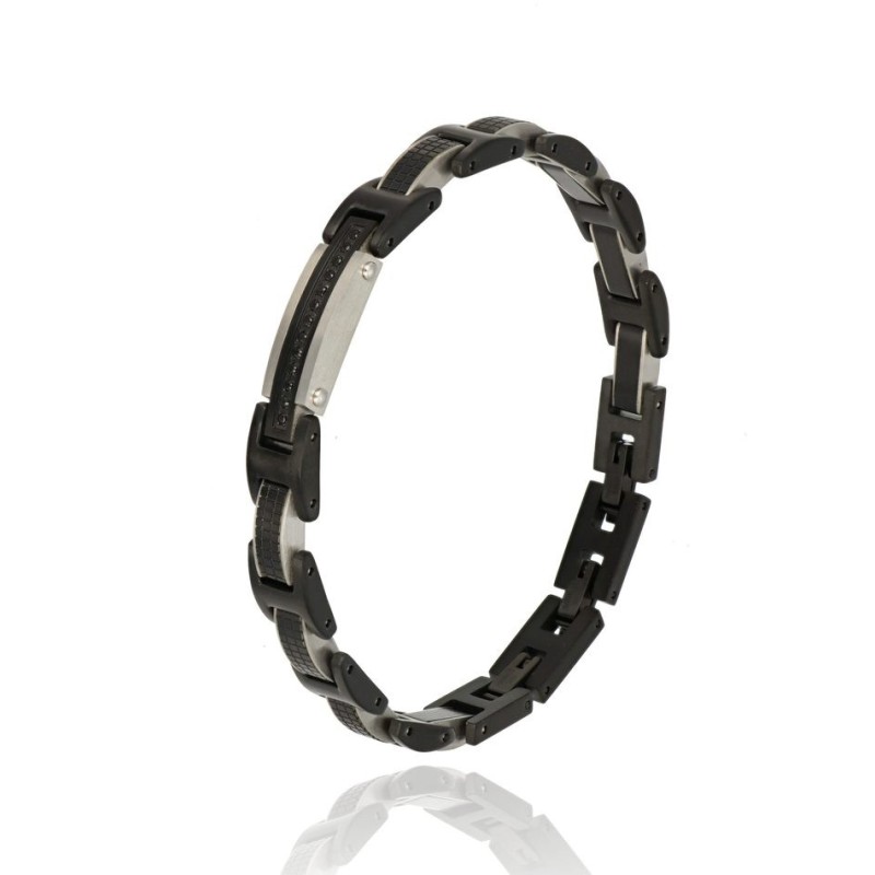 BR. ACCIAIO NERO OPACO CON ZIRCONI MOD. ITABR4277 [af8e7489]