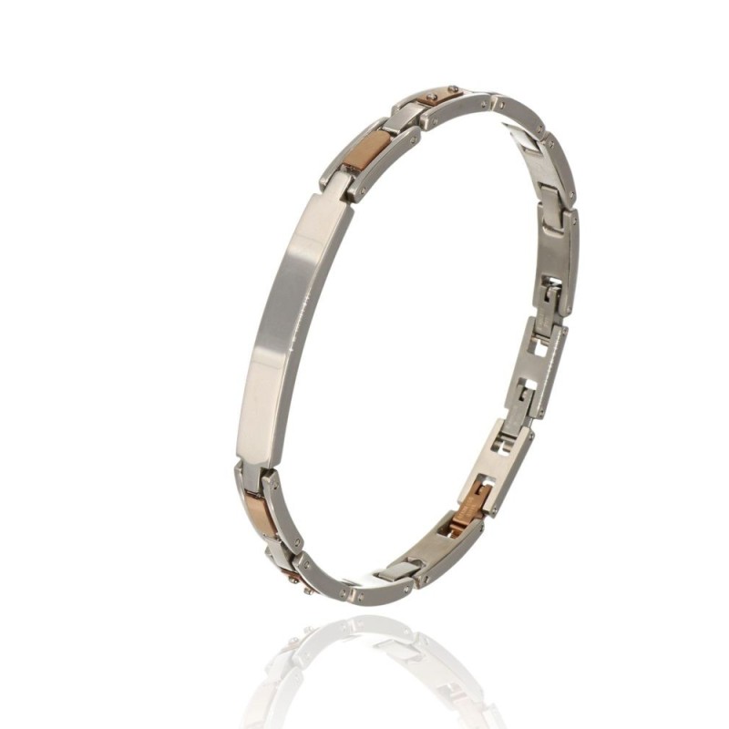 bracciale in acciaio con piastra mod. itabr6499 [171834f3]