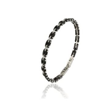 bracciale bicolor in acciaio e ceramica mod. itabr6659 [15967ad8]