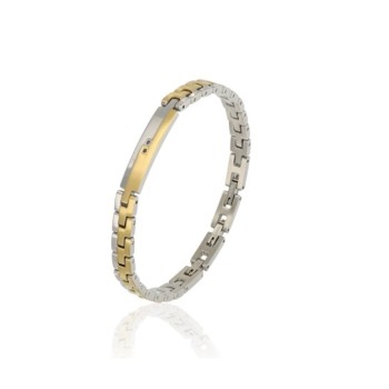 bracciale in acciaio bicolor con zirconi mod. itabr7033 [02c0eaad]