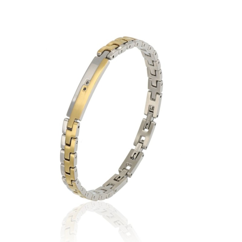 bracciale in acciaio bicolor con zirconi mod. itabr7033 [02c0eaad]