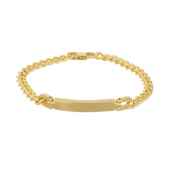 bracciale in acciaio dorato con piastra mod. itabr7085 [d3f03ceb]