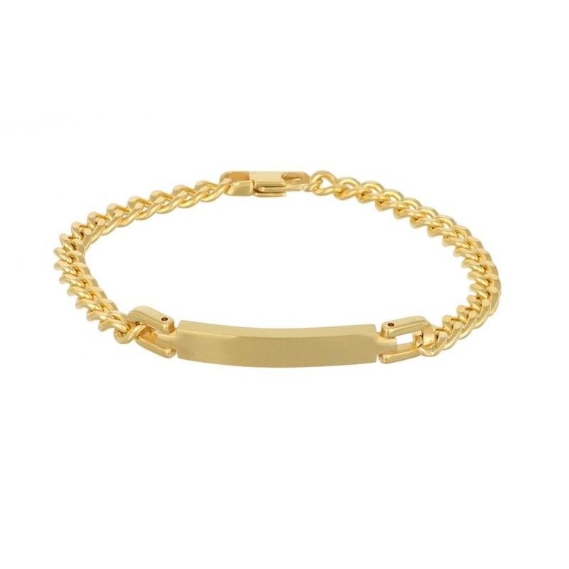 bracciale in acciaio dorato con piastra mod. itabr7085 [d3f03ceb]