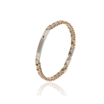 bracciale in acciaio con piastra e zircone mod. itabr3996 [54282b7d]