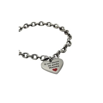 bracciale in acciaio mamma mod. acbr2386 [348bd5ff]