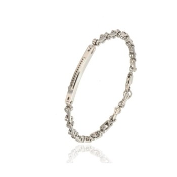 bracciale in acciaio con piastra e zirconi neri mod. itabr6671 [e38bc3af]