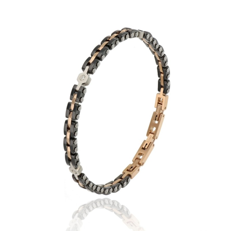 bracciale in acciaio rosa/nero mod. itabr7048 [fb4dcc76]