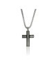 collana croce in acciaio bicolor con zircone mod. itapend2454 [b348c05b]