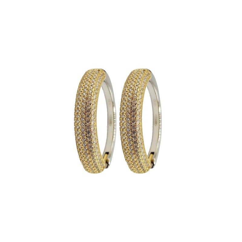 orecchini cerchi bicolor in argento mod. e2937 [7e1361c5]
