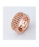Anello placcato oro rosa a fascia larga con texture sferica e zirconi incastonati Mod.XAN226RG [15d2ce98]