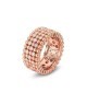 Anello piccolo placcato oro rosa a fascia larga con texture sferica e zirconi incastonatiMod.XAN226RP [9e66cd89]