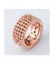 Anello piccolo placcato oro rosa a fascia larga con texture sferica e zirconi incastonatiMod.XAN226RP [f05d4f80]