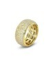 Anello grande placcato oro giallo a fascia con pavè di zirconi e fiore incastonato Mod.XAN227DG [89c7baef]