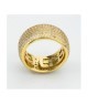 Anello grande placcato oro giallo a fascia con pavè di zirconi e fiore incastonato Mod.XAN227DG [e7fc38e6]